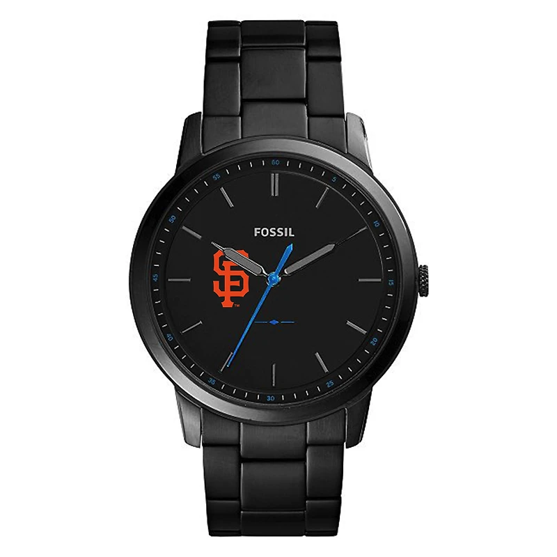 Men's Fossil Black San Francisco Giants Minimalist Stainless Steel Watch
