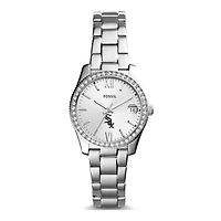 Women's Fossil Silver Chicago White Sox Scarlette Stainless Steel Watch