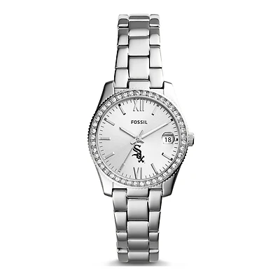 Women's Fossil Silver Chicago White Sox Scarlette Stainless Steel Watch