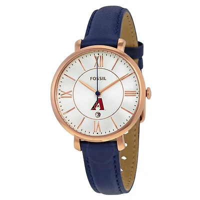 Women's Fossil Gold/Navy Arizona Diamondbacks Jacqueline Leather Watch