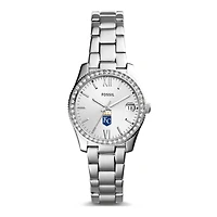Women's Fossil Silver Kansas City Royals Scarlette Stainless Steel Watch