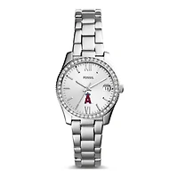 Women's Fossil Silver Los Angeles Angels Scarlette Stainless Steel Watch