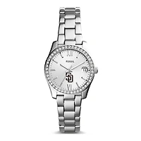 Women's Fossil Silver San Diego Padres Scarlette Stainless Steel Watch