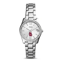 Women's Fossil Silver St. Louis Cardinals Scarlette Stainless Steel Watch