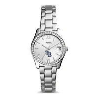 Women's Fossil Silver Tampa Bay Rays Scarlette Stainless Steel Watch