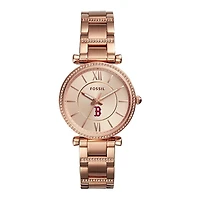 Women's Fossil Rose Gold Boston Red Sox Carlie Stainless Steel Watch