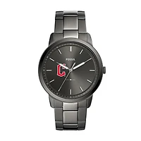 Men's Fossil Gray Cleveland Guardians Fossil Minimalist Smoke Stainless Steel Watch