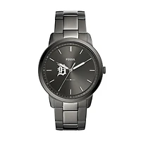 Men's Fossil Gray Detroit Tigers Fossil Minimalist Smoke Stainless Steel Watch