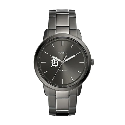 Men's Fossil Gray Detroit Tigers Fossil Minimalist Smoke Stainless Steel Watch