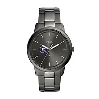 Men's Fossil Gray Houston Astros Fossil Minimalist Smoke Stainless Steel Watch