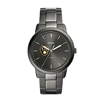 Men's Fossil Gray Milwaukee Brewers Fossil Minimalist Smoke Stainless Steel Watch