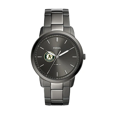 Men's Fossil Gray Athletics Fossil Minimalist Smoke Stainless Steel Watch