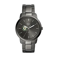 Men's Fossil Gray Athletics Fossil Minimalist Smoke Stainless Steel Watch
