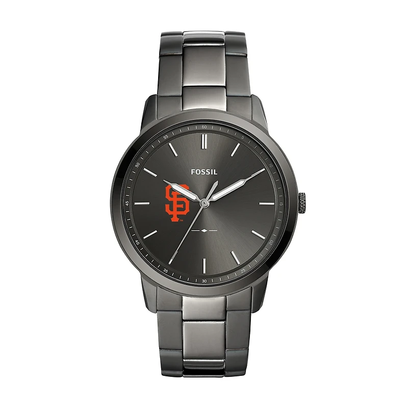 Men's Fossil Gray San Francisco Giants Fossil Minimalist Smoke Stainless Steel Watch
