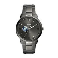 Men's Fossil Gray Seattle Mariners Fossil Minimalist Smoke Stainless Steel Watch