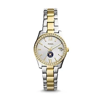 Women's Fossil Silver Houston Astros Fossil Scarlette Two-Tone Stainless Steel Watch