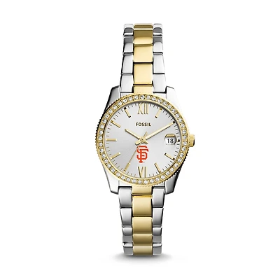Women's Fossil Silver San Francisco Giants Fossil Scarlette Two-Tone Stainless Steel Watch