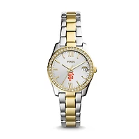 Women's Fossil Silver San Francisco Giants Fossil Scarlette Two-Tone Stainless Steel Watch