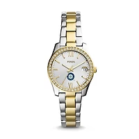 Women's Fossil Silver Seattle Mariners Fossil Scarlette Two-Tone Stainless Steel Watch