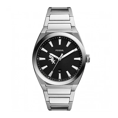 Men's Fossil Black Chicago White Sox Everett Stainless Steel Watch
