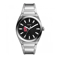 Men's Fossil Black St. Louis Cardinals Everett Stainless Steel Watch
