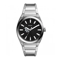 Men's Fossil Black Tampa Bay Rays Everett Stainless Steel Watch