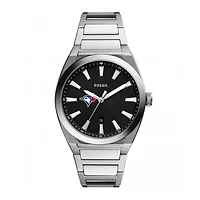 Men's Fossil Black Toronto Blue Jays Everett Stainless Steel Watch