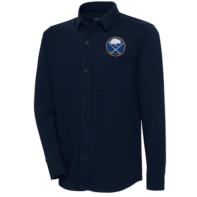 Men's Antigua  Navy Buffalo Sabres Streamer Button-Up Shacket
