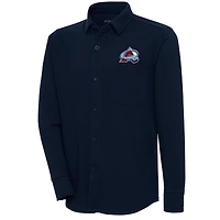 Men's Antigua  Navy Colorado Avalanche Streamer Button-Up Shacket