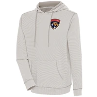 Men's Antigua  Oatmeal Florida Panthers Axe Bunker Tri-Blend Pullover Hoodie