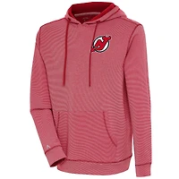 Men's Antigua  Red New Jersey Devils Axe Bunker Tri-Blend Pullover Hoodie