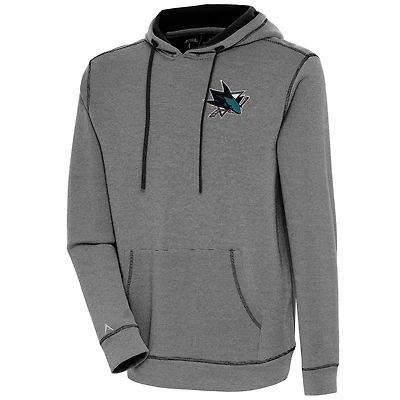 Men's Antigua  Black San Jose Sharks Axe Bunker Tri-Blend Pullover Hoodie
