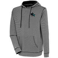 Men's Antigua  Black San Jose Sharks Axe Bunker Tri-Blend Pullover Hoodie