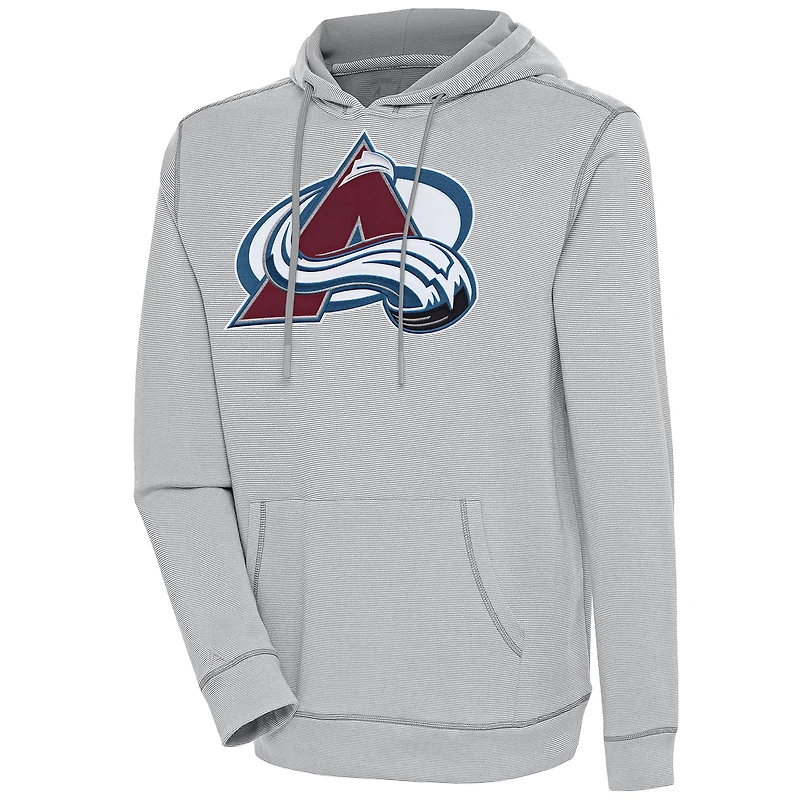 Men's Antigua  Gray Colorado Avalanche Axe Bunker Tri-Blend Pullover Hoodie