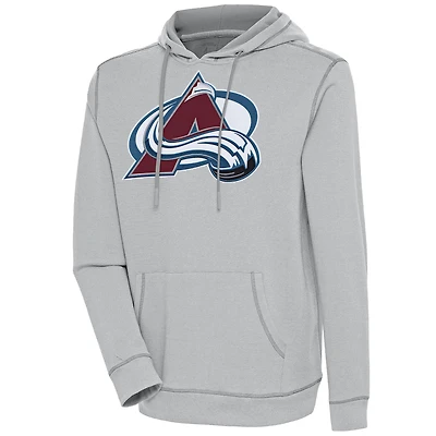 Men's Antigua  Gray Colorado Avalanche Axe Bunker Tri-Blend Pullover Hoodie