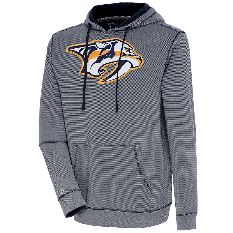 Men's Antigua  Navy Nashville Predators Axe Bunker Tri-Blend Pullover Hoodie