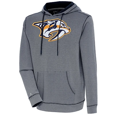 Men's Antigua  Navy Nashville Predators Axe Bunker Tri-Blend Pullover Hoodie