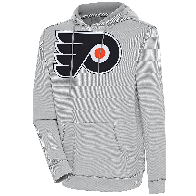 Men's Antigua Philadelphia Flyers Axe Bunker Tri-Blend Pullover Hoodie