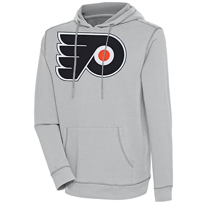 Men's Antigua Philadelphia Flyers Axe Bunker Tri-Blend Pullover Hoodie