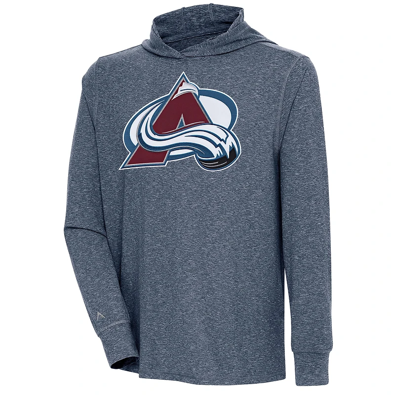 Men's Antigua  Heather Navy Colorado Avalanche Saga Pullover Hoodie