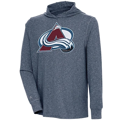 Men's Antigua  Heather Navy Colorado Avalanche Saga Pullover Hoodie