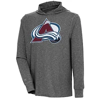 Men's Antigua  Heather Black Colorado Avalanche Saga Pullover Hoodie