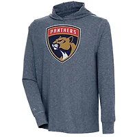Men's Antigua  Heather Navy Florida Panthers Saga Pullover Hoodie
