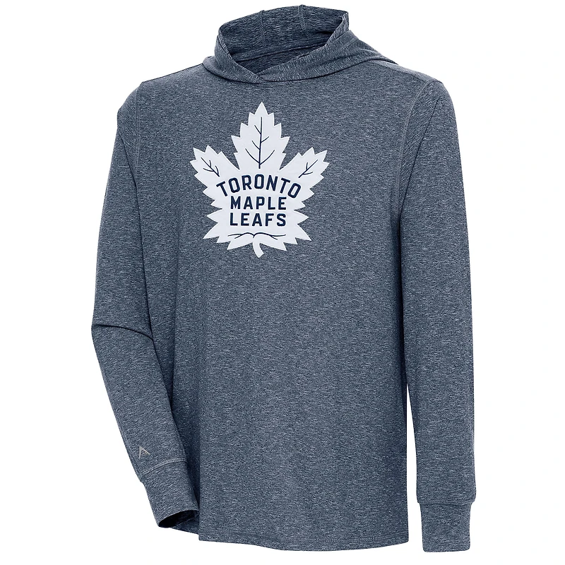 Men's Antigua  Heather Navy Toronto Maple Leafs Saga Pullover Hoodie
