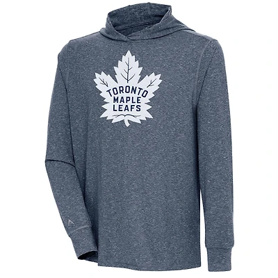 Men's Antigua  Heather Navy Toronto Maple Leafs Saga Pullover Hoodie