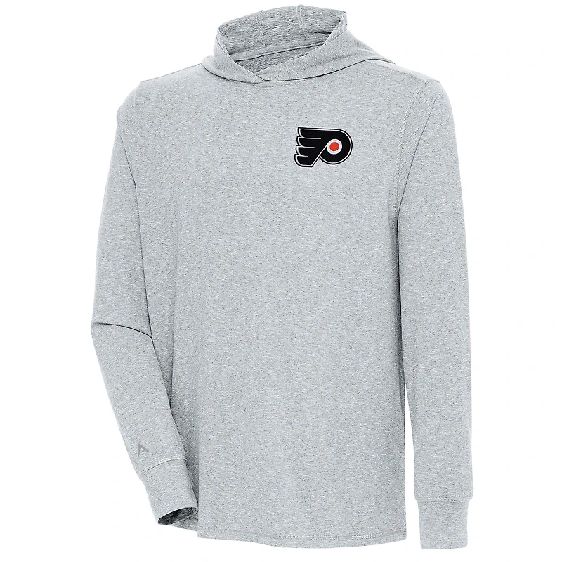 Men's Antigua  Heather Gray Philadelphia Flyers Saga Pullover Hoodie