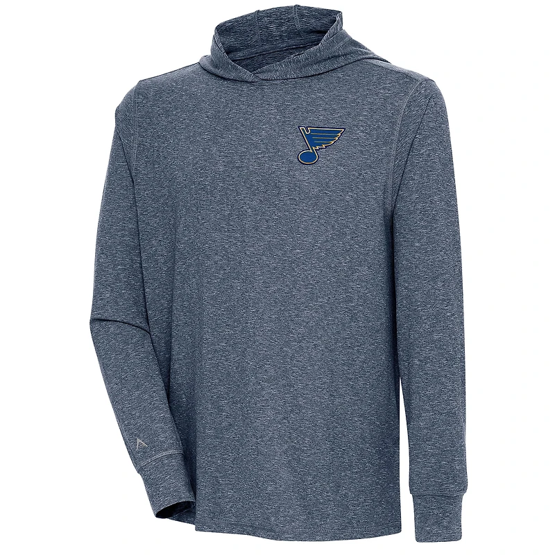 Men's Antigua  Heather Navy St. Louis Blues Saga Pullover Hoodie