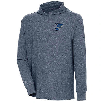 Men's Antigua  Heather Navy St. Louis Blues Saga Pullover Hoodie