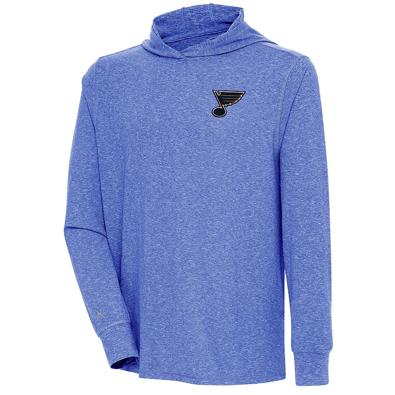 Men's Antigua  Heather Royal St. Louis Blues Saga Pullover Hoodie