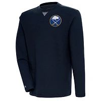 Men's Antigua  Navy Buffalo Sabres Flier Bunker Tri-Blend Pullover Sweatshirt
